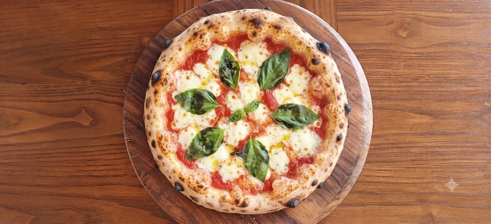 Fresh sourdough Margherita pizza